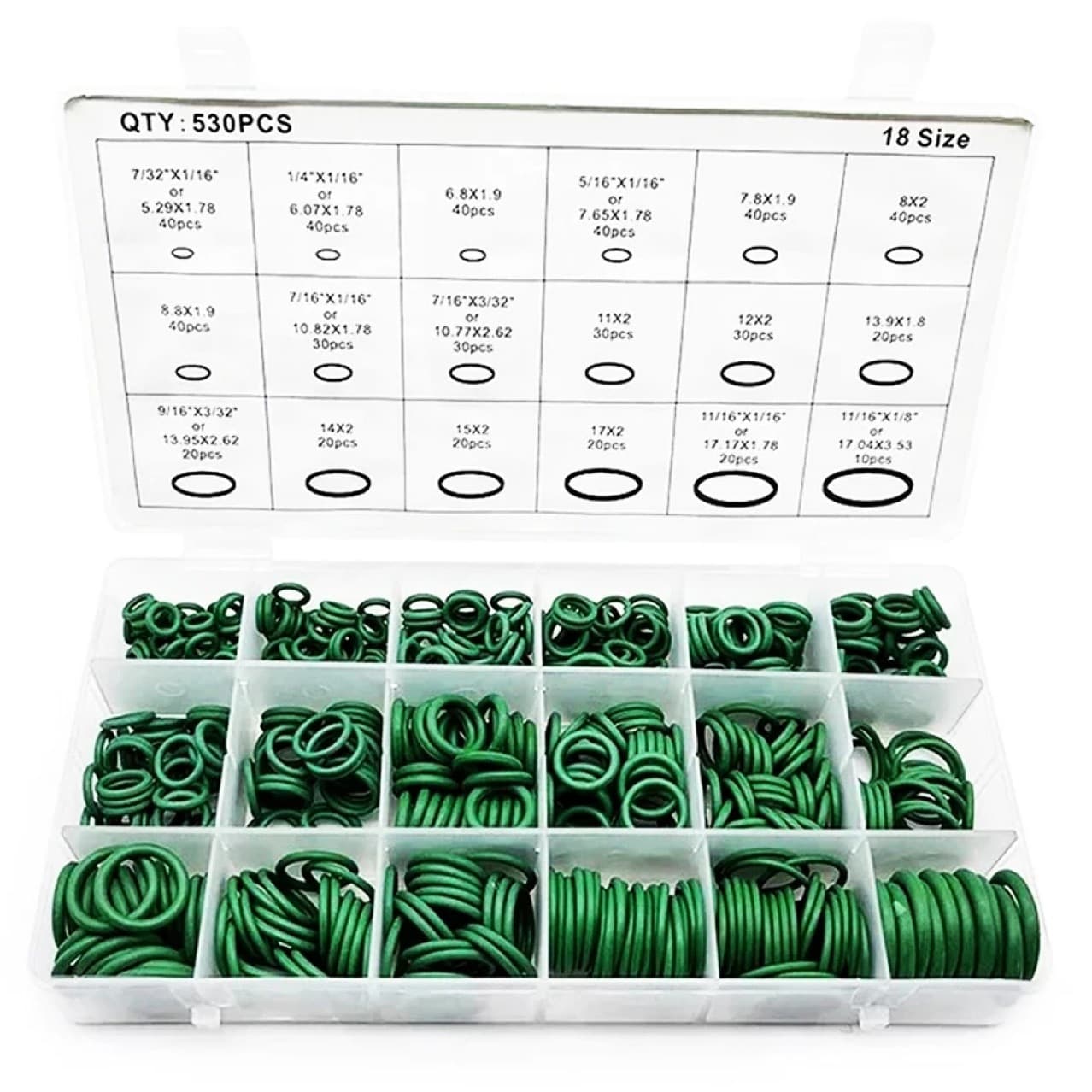 530pcs Rubber Rings Automotive Air Conditioning Compressor Sealing Rings O-Rings Sealing Components