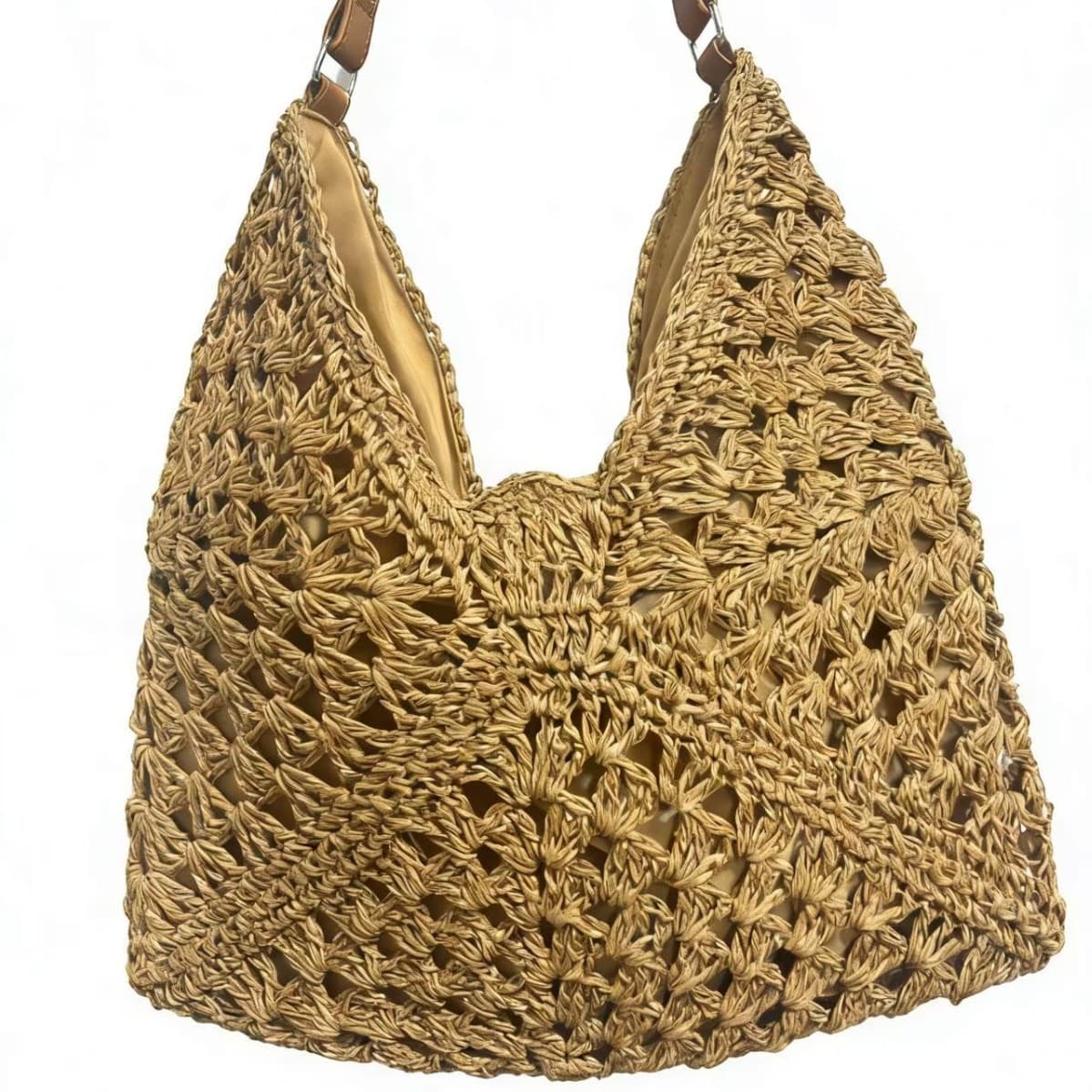 Cross-border 2025 Summer New Straw Woven Bag Large Capacity Shoulder Tote Beach Vacation Bag Versatile Women's Bag