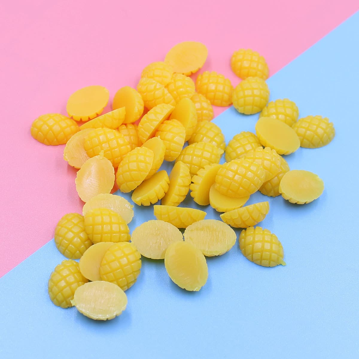 1/2 simulated mango accessories PVC mango slices diy slime ultra-light clay handmade materials available for wholesale