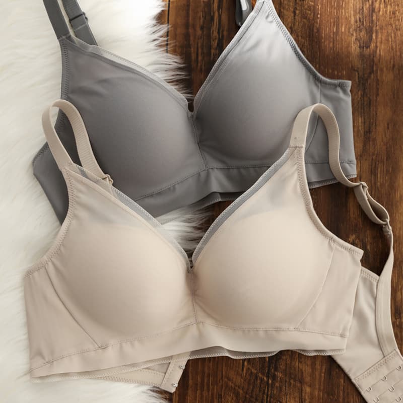 100% Pure Silk Mulberry Silk Bra for Small Bust, Push-Up Anti-Sagging Side Boob Control Seamless Breathable Women's Bra