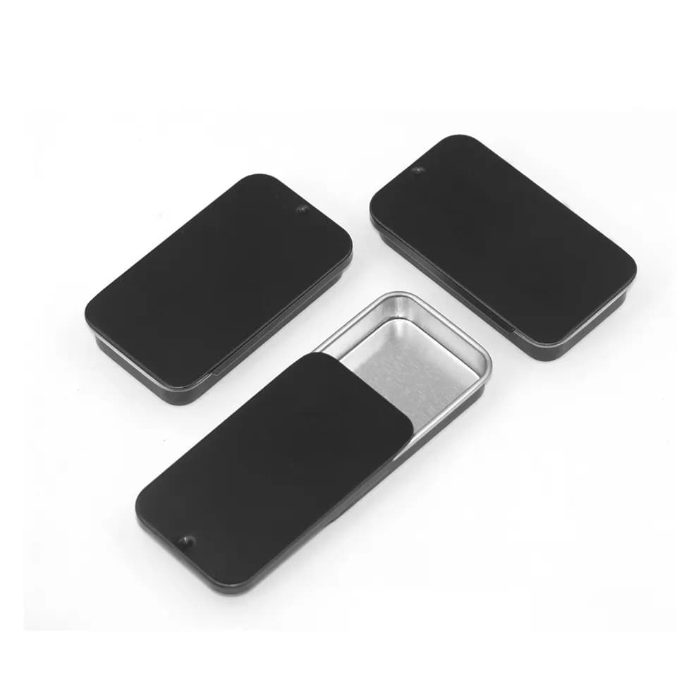 Slide Lid Tin Box for Balm, Mints, Pill, Floss, or Small Items, Portable Mini Candy Container