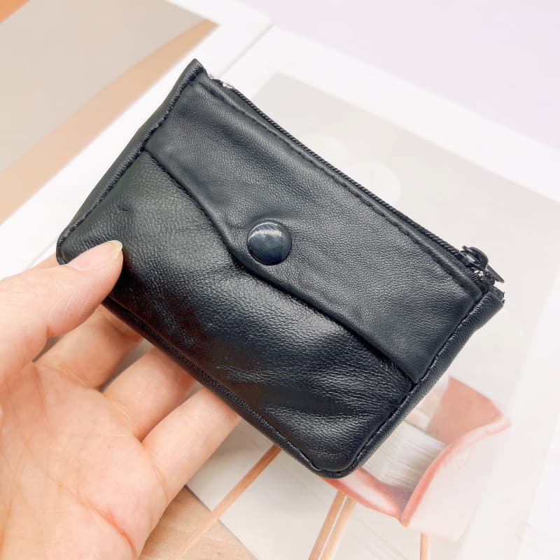 Cross-border Sheepskin Mini Card Holder Card Case Coin Purse Small Wallet for Women Storage Key Case New Style