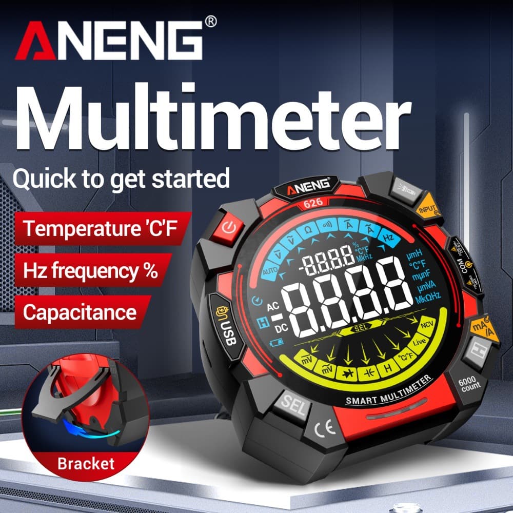 New small square multimeter, intelligent anti-burn digital high-precision multi-functional lithium battery direct charging portable multimeter