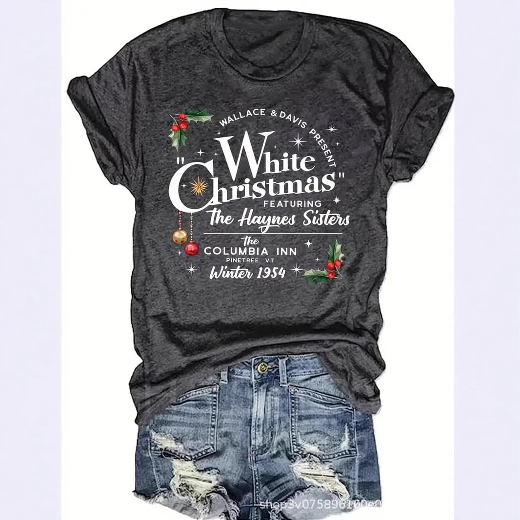 New Christmas Print Short Sleeve T-Shirt for eBay Cross-border Trade, New Years T-shirt