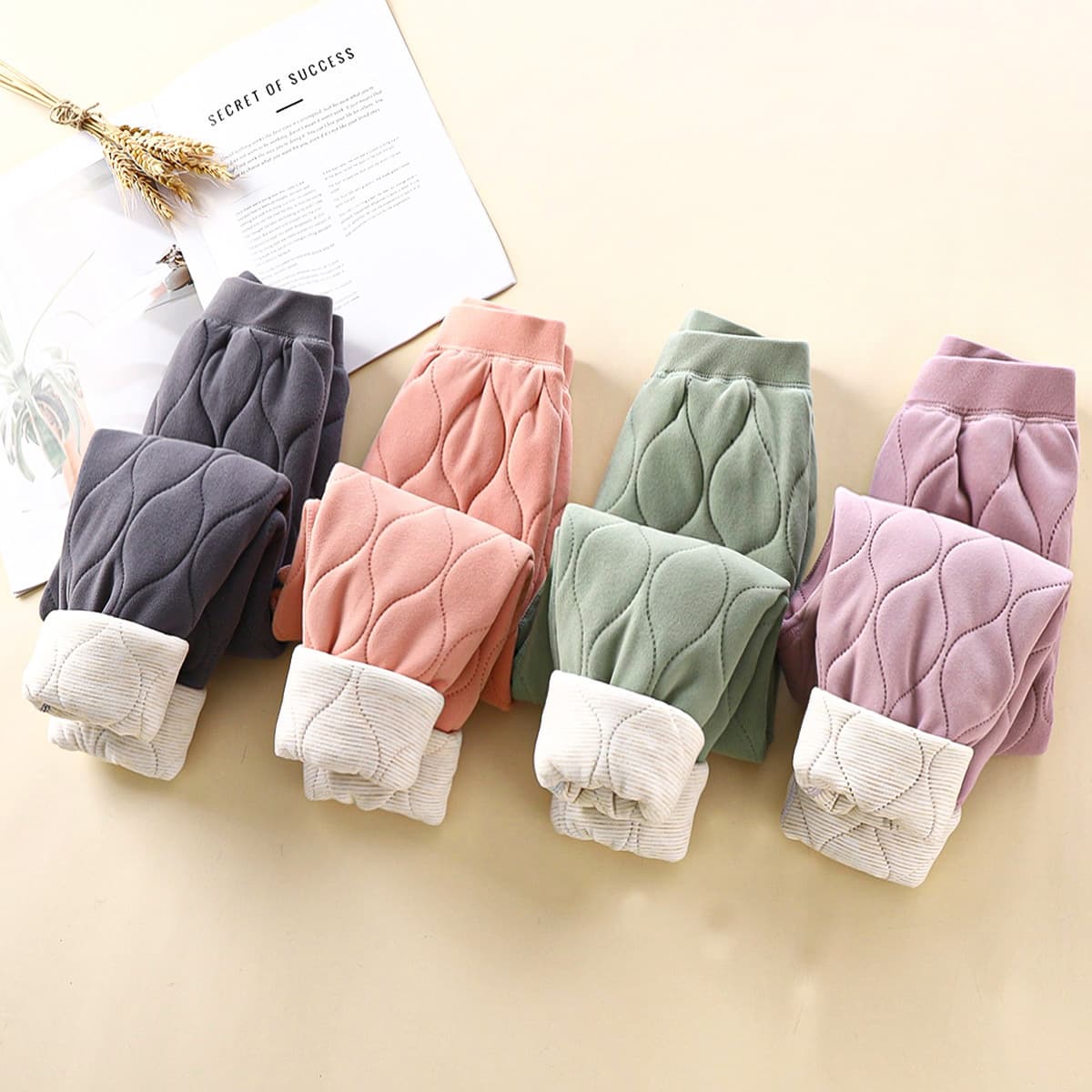 Children's Cotton Pants Three-Layer Thickened Winter Boys Students Inner Wear Girls School Uniform Lining Base Layer Warm Pants