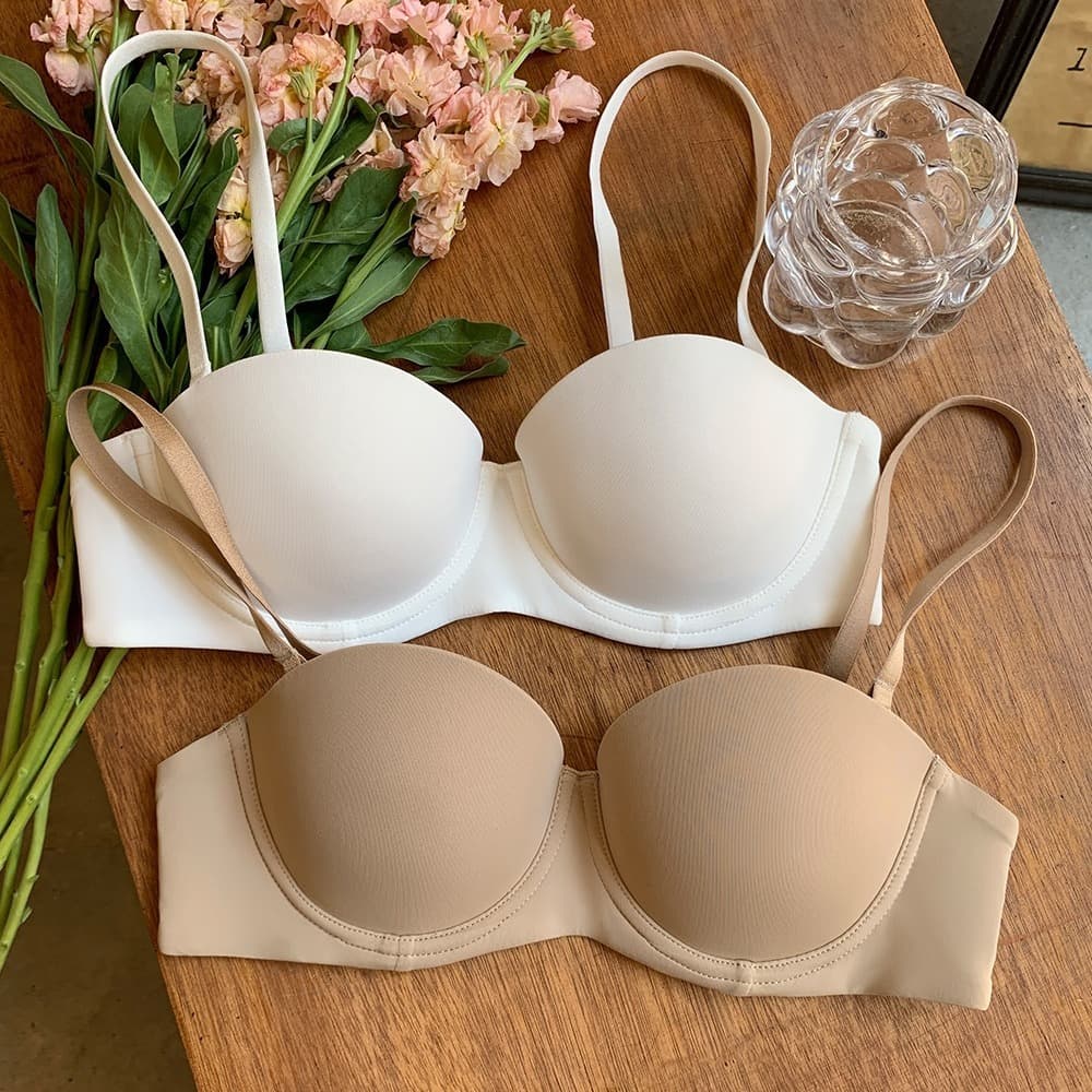 Smooth Seamless Bra for Women, Half Cup, Push-up for Small Bust, Thin Upper Thick Lower, Uplift, Underwire, Sexy Versatile