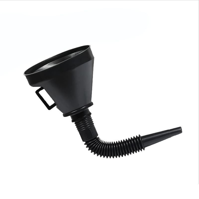 Filter Mesh Injection Molded Funnel for Car and Motorcycle Refueling, Emergency Tool for Road Trips, 130MM Black Fuel Funnel