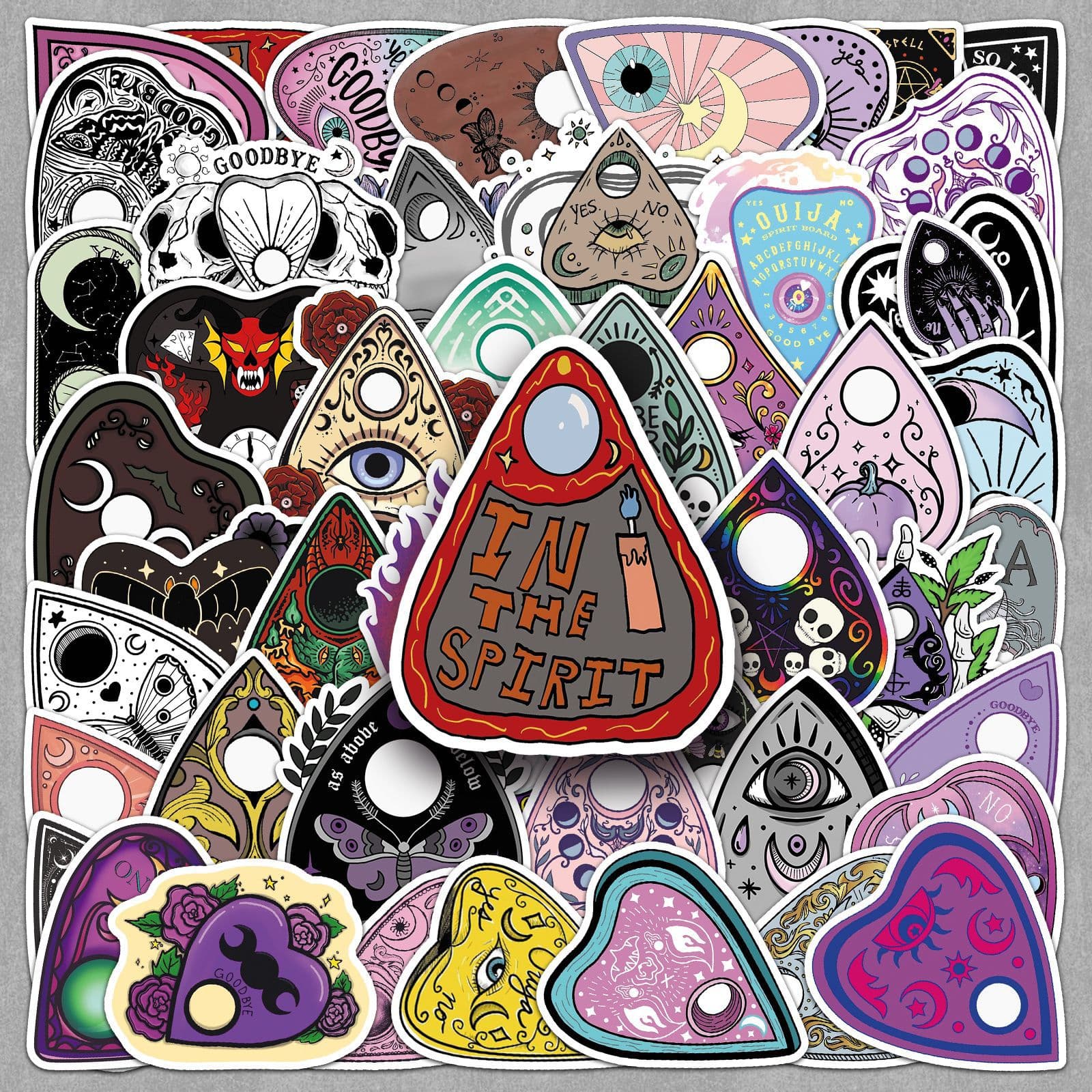 50 Ouija Board Stickers Spirit Board Divination Board Decor DIY Scrapbook Decoden Car Stickers Wholesale