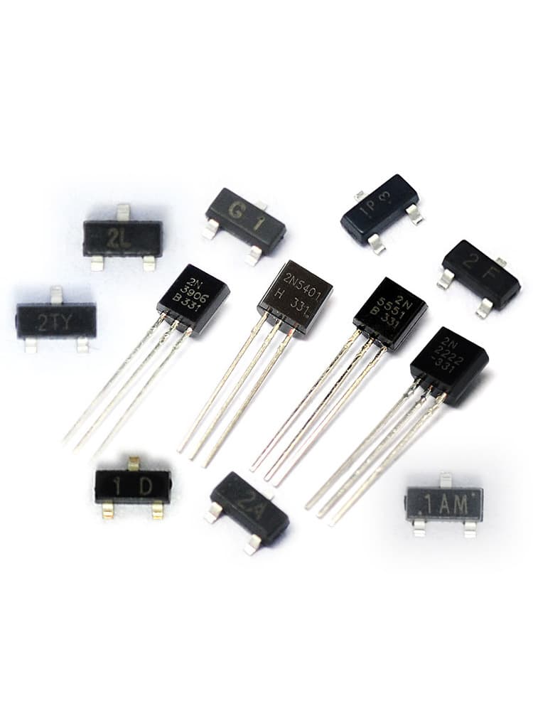 Transistors Mmbt5401, Mmbta92, 2N3904, A1015, NPN High-Current Printed 2L Transistors