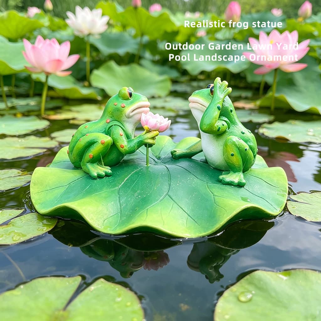 Creative Floating Frog Resin Ornament for Indoor Courtyard Garden Balcony Landscape Decoration Home Decor