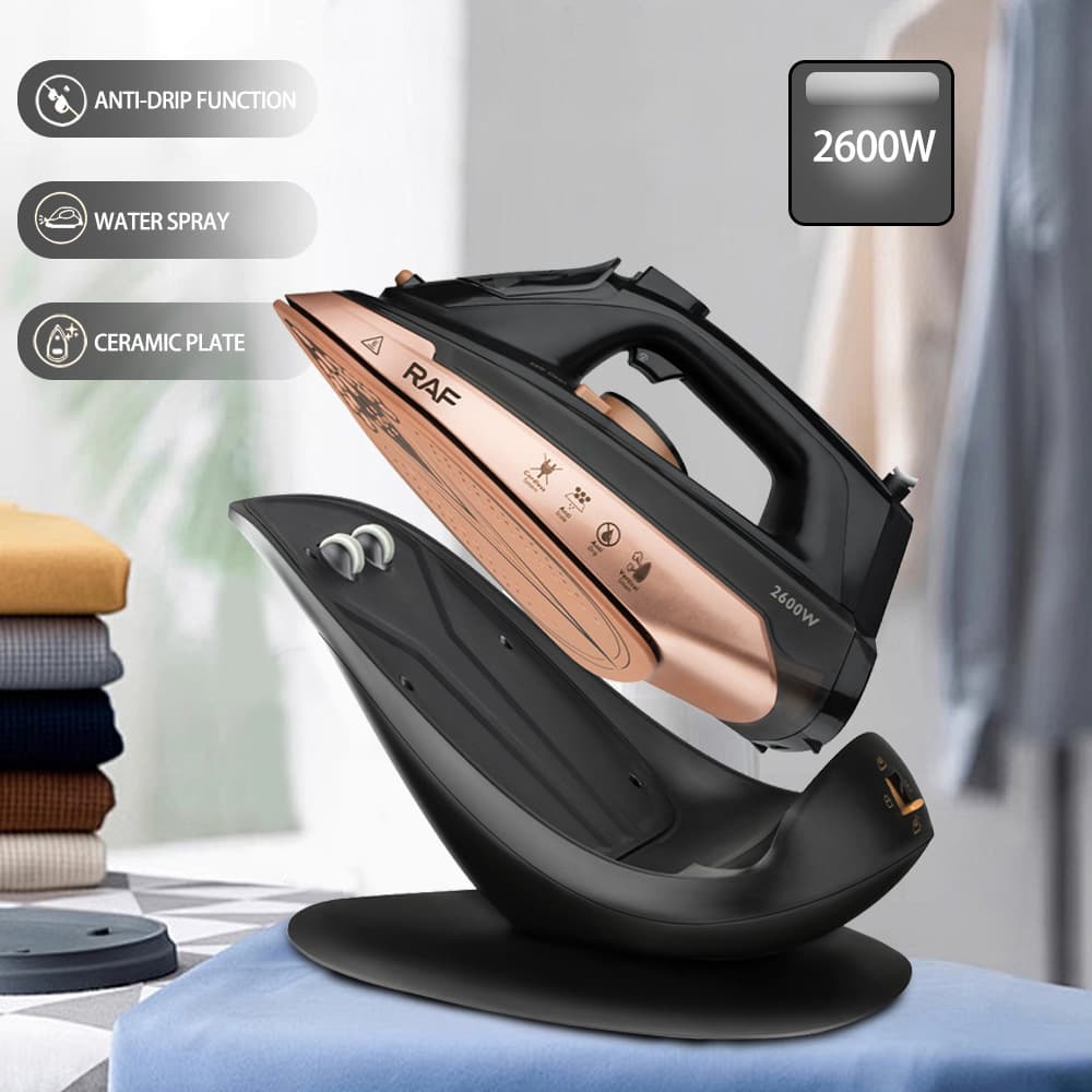Cross-border EU Standard 2600W Handheld Steam Iron for Home Garment Ironing, Cordless Steam Iron, Dry and Wet Use