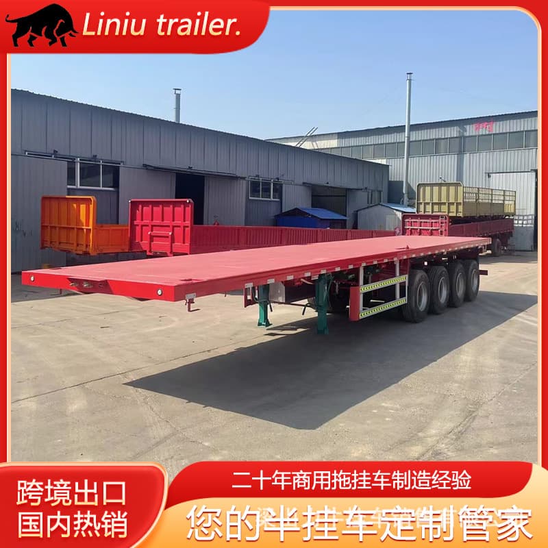 Lightweight 13-meter Flatbed Semi-Trailer Container Trailer for Saudi Arabia and Africa Container Flatbed Semi-Trailer