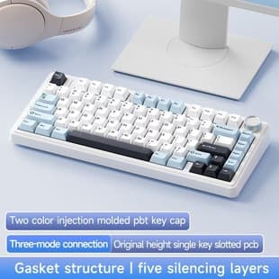 Wolf Spider F75 Custom Mechanical Gaming Keyboard, Gasket Structure, Full-Key Hot-Swappable, 2.4G Wireless Tri-Mode Bluetooth