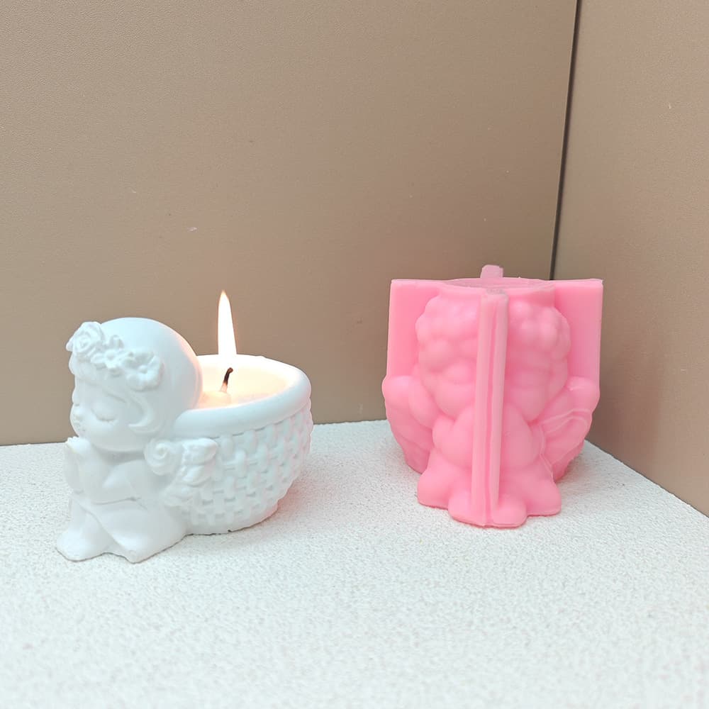 Creative Cute Girl Concrete Vase Silicone Mold DIY Scented Candle Cup Making Tool Cross-Border Hot Sale