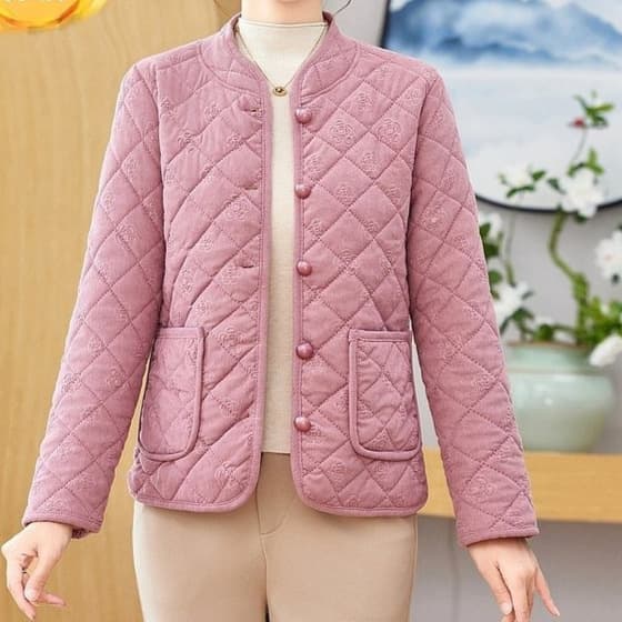 【Siyun】Winter Cotton Jacket Fleece-Lined Thick Plus Size Middle-Aged Mom Casual Fashion Versatile Stand Collar Outerwear