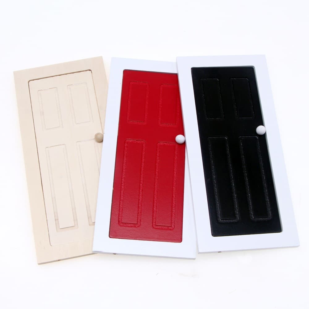 112 Doll House Wooden Door Miniature Furniture Model 4 Grid Plain Square Door Scenic Scale Doll House Accessories