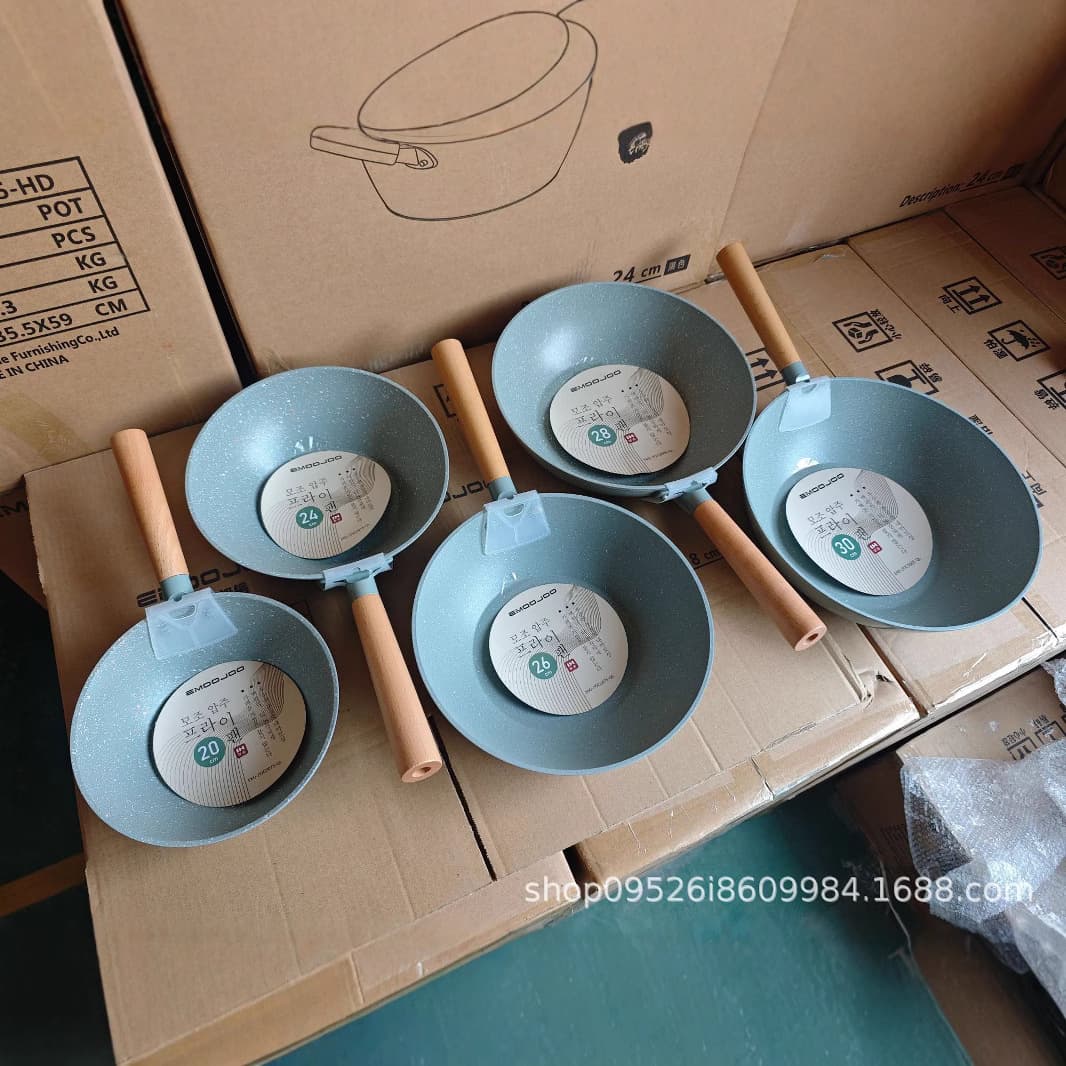 EMOOJOO Export Southeast Asia Korean-style Non-stick Pot Maifan Stone Home Wok Pan Frying Pan Pancake Pan Low Smoke
