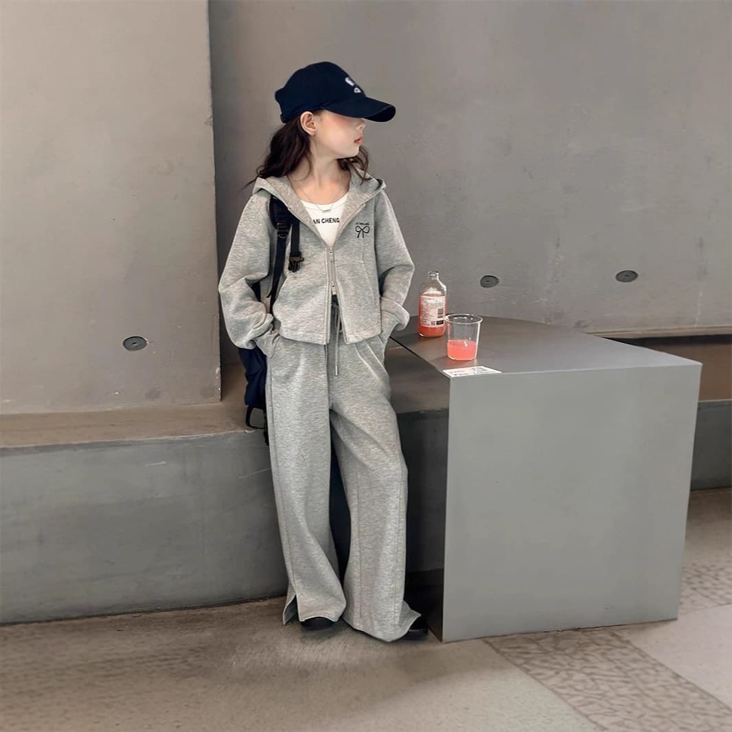 Girls' Autumn Outfit Set Baby Fall Casual Stylish Fashion Two-Piece Set Children's Autumn New Trendy Sportswear