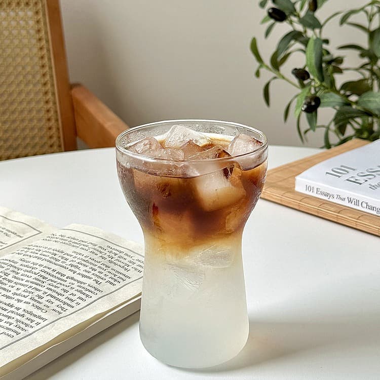 High Borosilicate Transparent Glass Single-Layer Cup Iced Americano Coffee Cup Breakfast Milk Cup Juice Cold Brew Cup Glass Cup