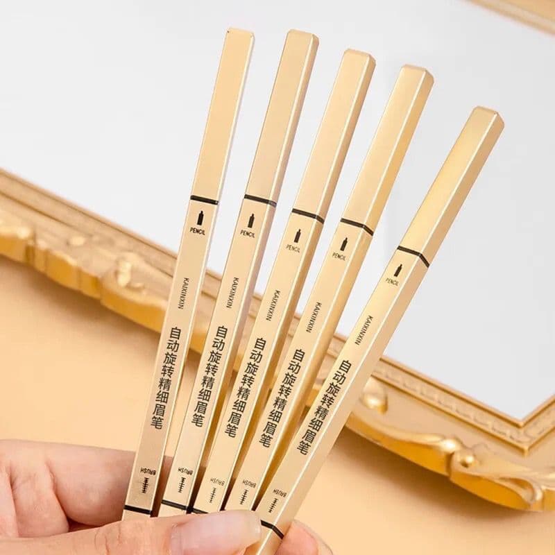 Trending Small Gold Eyebrow Pencil - Thin Double-Ended Small Triangle Small Gold Stick Machete Eyebrow Pencil Wild Fog Eyebrow Foreign Trade Cross-Border