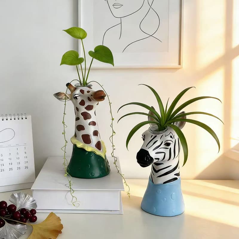 Nordic Style Zebra Vase Decoration Living Room Flower Arrangement Vessel Soft Decor TV Cabinet Home Dresser Advanced Sense Ornament