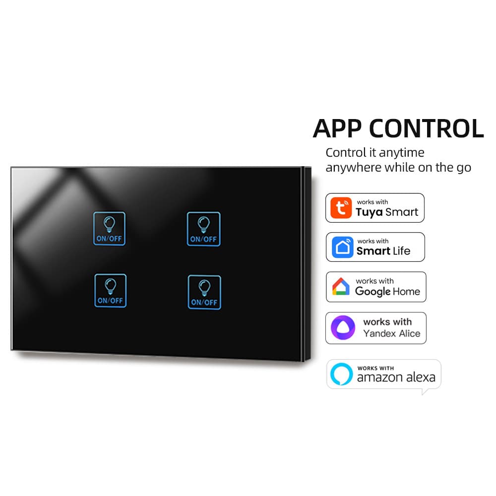 Factory C5 Tuya smart switch WiFi wireless remote voice panel tuya European standard alexa Google