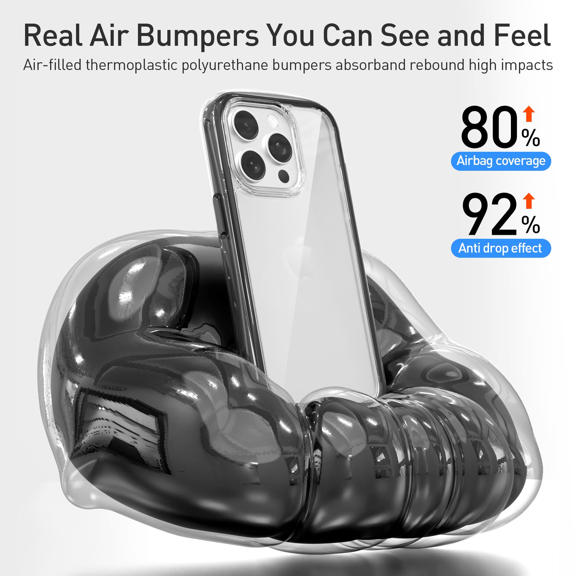 Compatible with iPhone 15 Pro Max Airbag Shockproof Case New iPhone 5 Pro Protective Cover Transparent Full Coverage Case