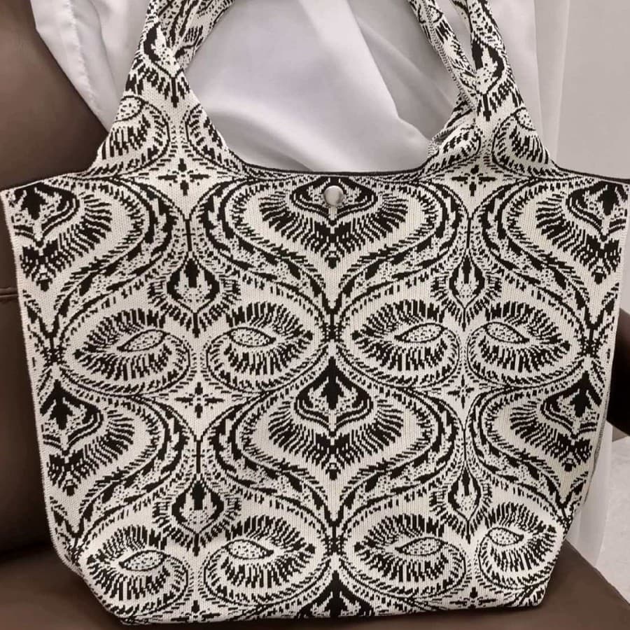 Fashion Travel Ethnic Woven Bag, Large Capacity Casual Shoulder Bag, Xinjiang Atles Design Xinjiang Bag