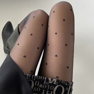 Japanese Thin Pantyhose Black Silk Pattern Heart Jacquard Tights Polka Dot Tights JK Lolita Drop Shipping