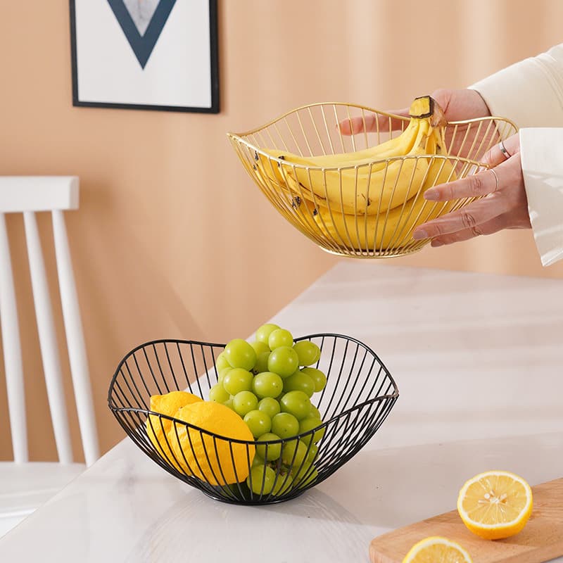 Nordic Fruit Basket Iron Art Home Storage Basket Living Room Candy Snack Fruit Plate Counter Decoration Dried Fruit Ins Style