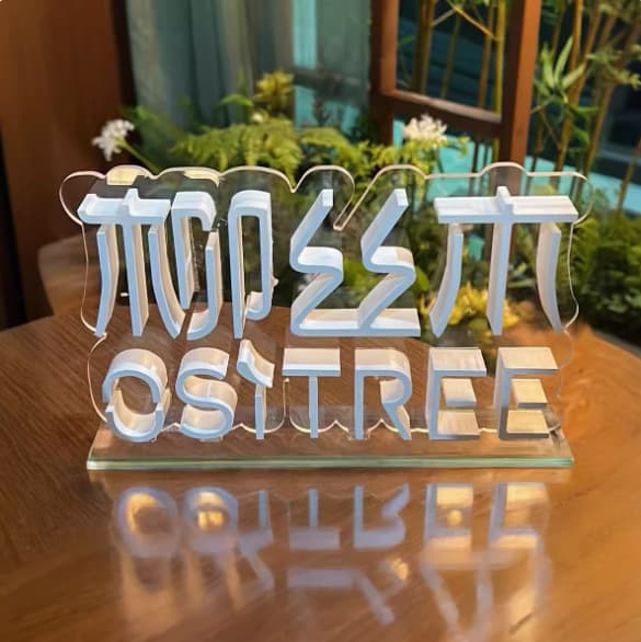 Acrylic Crystal Letter A4 Display Advertising Sign Stand, Desktop Identifier, and 3D Corporate Logo