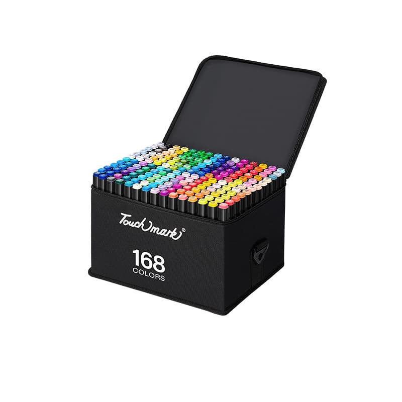 Touchmark Marker Set Base 48 Colors Dual Hard Tips 36 Colors Alcohol Oil-Based Student Art Markers