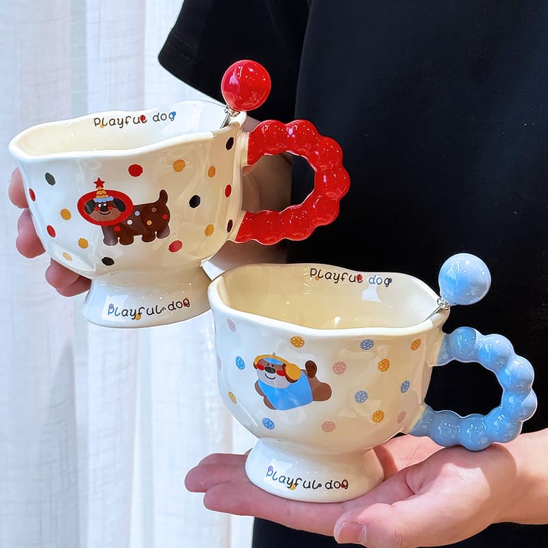 Cute Couple Mugs for Lovers, High-Quality Ceramic Breakfast Cup, Birthday Gift for Men, Coffee Water Cup