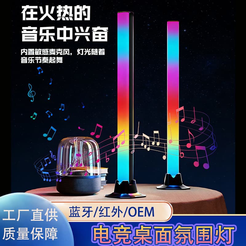 Cross-Border Bestseller 270° Glow RGB Desktop Ambience Light, Sound-Activated Music Rhythm Decoration, Influencer Live Stream Ambience Light