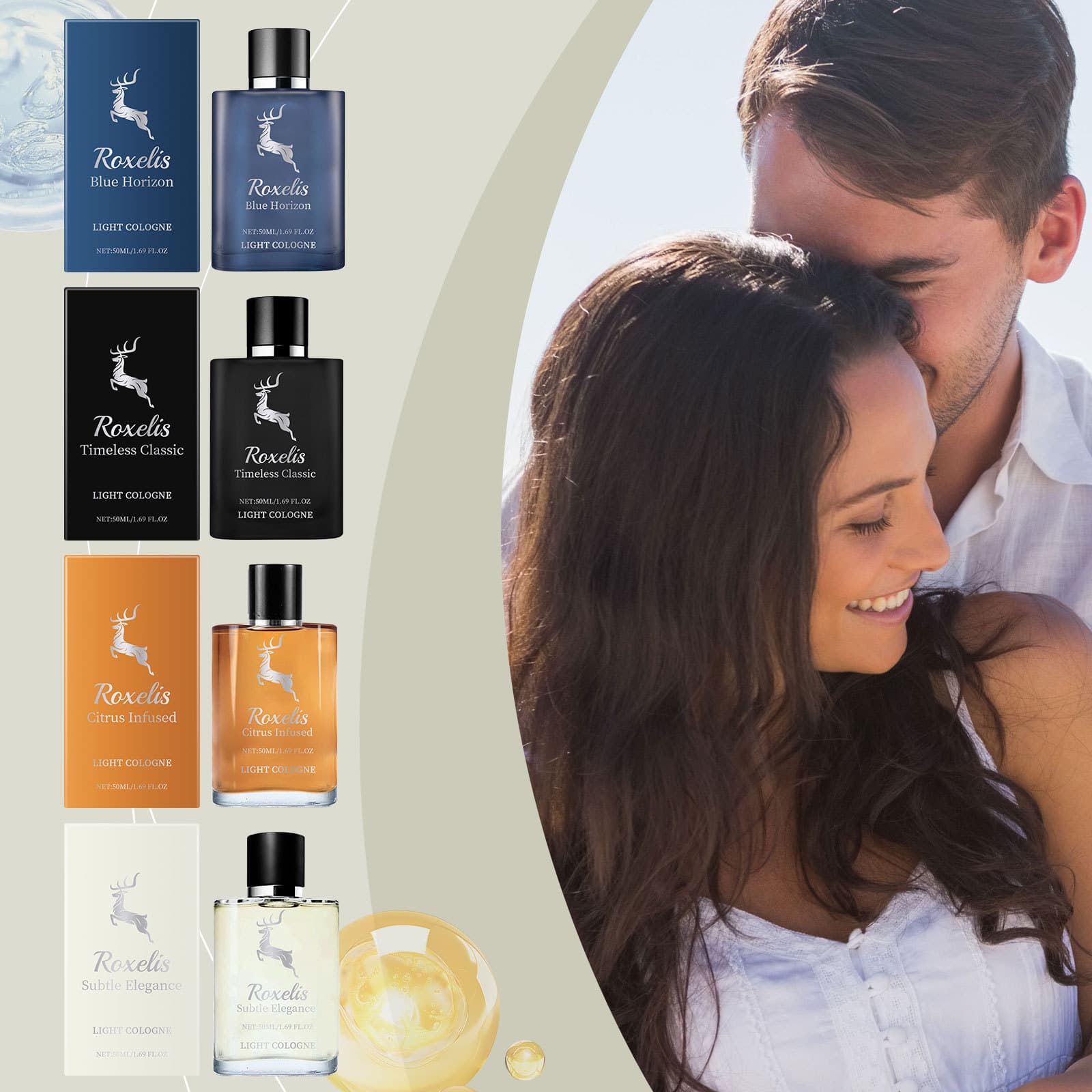 Charming Perfume (Blue Eau de Cologne) Fresh Niche Cologne Scent Pheromone Fragrance Elegant Comfortable Gentle Perfume