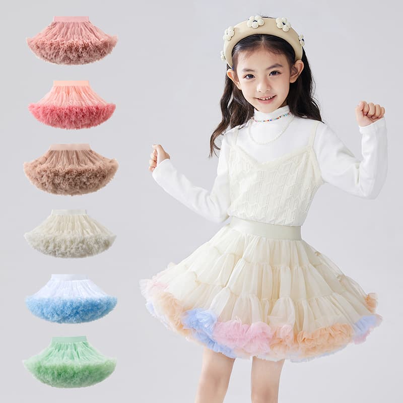 Girl's New Generation Princess Tutu Skirt, Children's Class A, Stylish Birthday Dress, Summer Pleated Skirt, Fashion