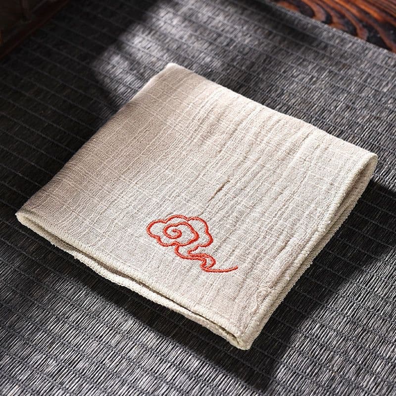 Wholesale Cotton-Linen Tea Towel, Double-Layer Thickened, Retro Home Absorbent Tea Cloth, Individually Wrapped, Embroidered Tea Towel with Custom Logo