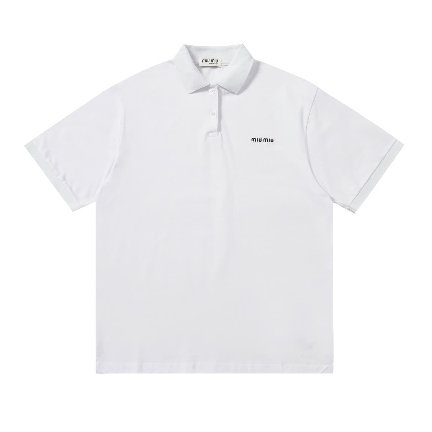 2025 Summer Classic Original Logo MIU Embroidered Letter Women's Loose Casual Formal Polo Short Sleeve T-Shirt