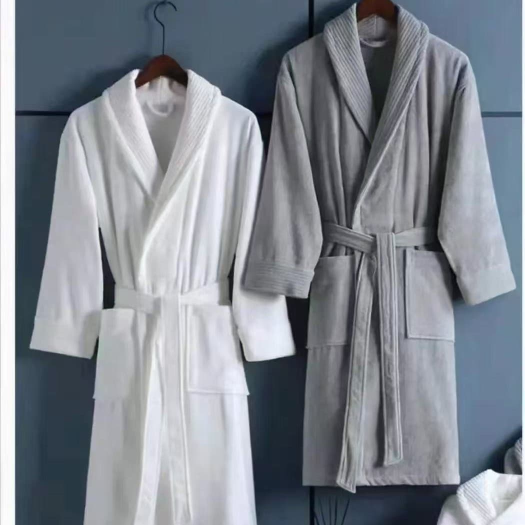 5-Star Hotel Bathrobe Unisex Pure Cotton Terry Ultra-Thick Skin-Friendly Soft Absorbent Couple's Sleepwear Autumn/Winter