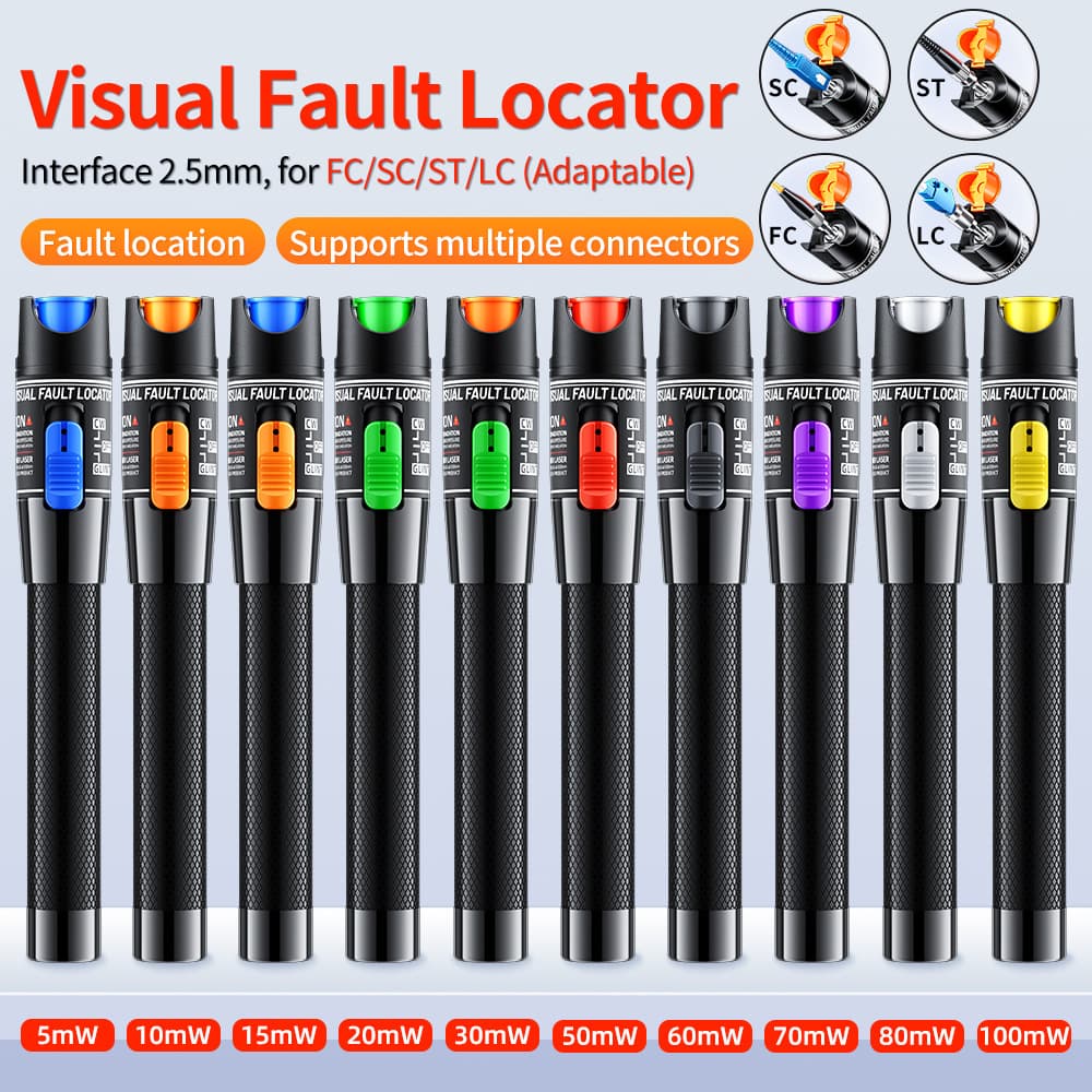 1-60km fiber optic red light pen lighting pen light pen pen type red light source 5/10/20/30/50/60MW