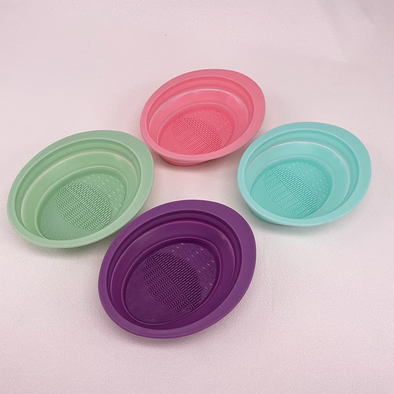 Foldable Silicone Makeup Brush Cleaning Bowl Face Mask Brush Beauty Blender Egg Cleaning Beauty Tool Washing Pad Bowl