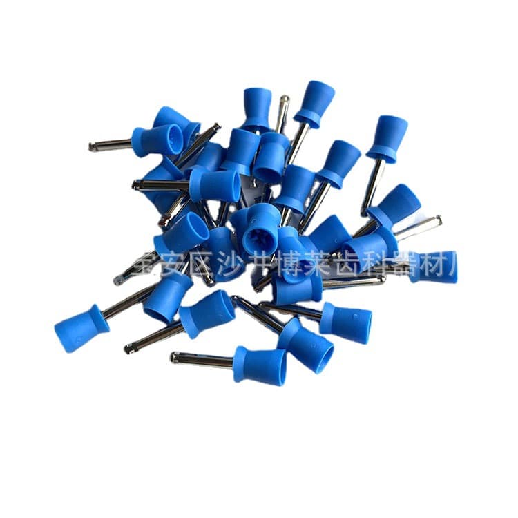 Dental Materials: Colored Silicone Flat-Top Polishing Cup for Cleaning Teeth and Low-Speed Handpiece Polishing