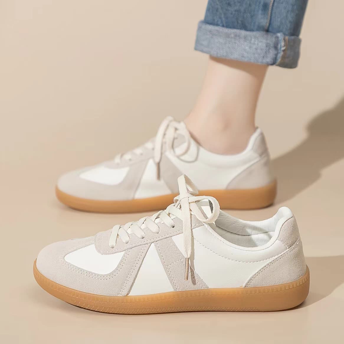 New Couple Shoes Versatile Casual White Sneakers Women Ins Korean Style Men Women German Training Shoes Flat Skate Shoes Agassi Shoes