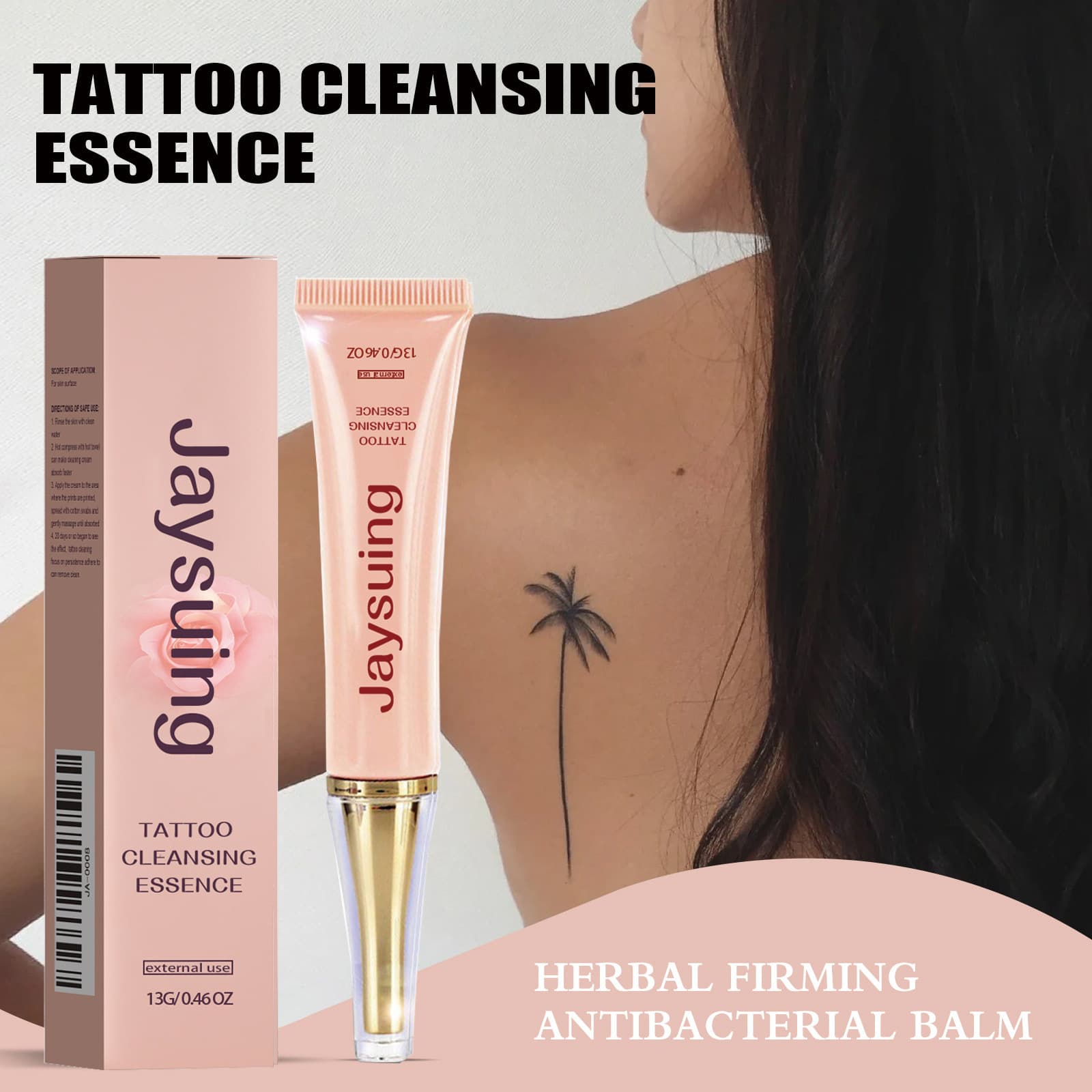 Jaysuing Permanent Makeup and Tattoo Removal Cream, Tattoo Plant Essential Oil, Fast Fading and Cleaning Cream