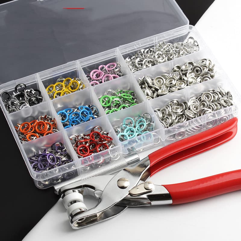 Five-Prong Snap Pliers, Invisible Snap Fastener Installation Tool, Clothing Jeans Button Colorful Buttons Hollow Button Set