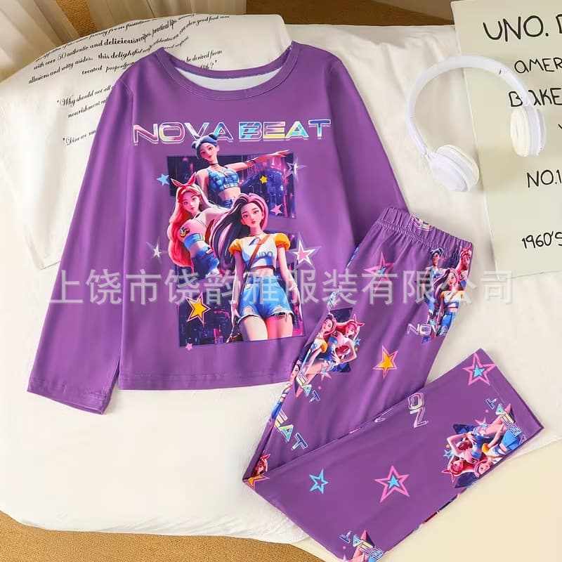 Kpop Witch Hunter Girl Group Women's Korean Wave Warrior Girls' Trendy Brand Clothing Homewear Set Children's Pajamas