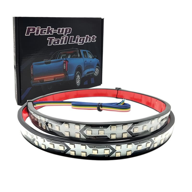 Cross-border 24V Heavy Truck RGB Dynamic Color-Changing 12V Car LED Flowing Tailgate Light Strip for Pickup Turn Signal Brake Light