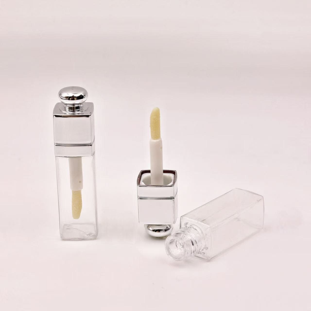 Factory Direct Supply [In Stock] Sample 3ml Lip Gloss Empty Tube Square Lip Gloss Cosmetic Empty Tube