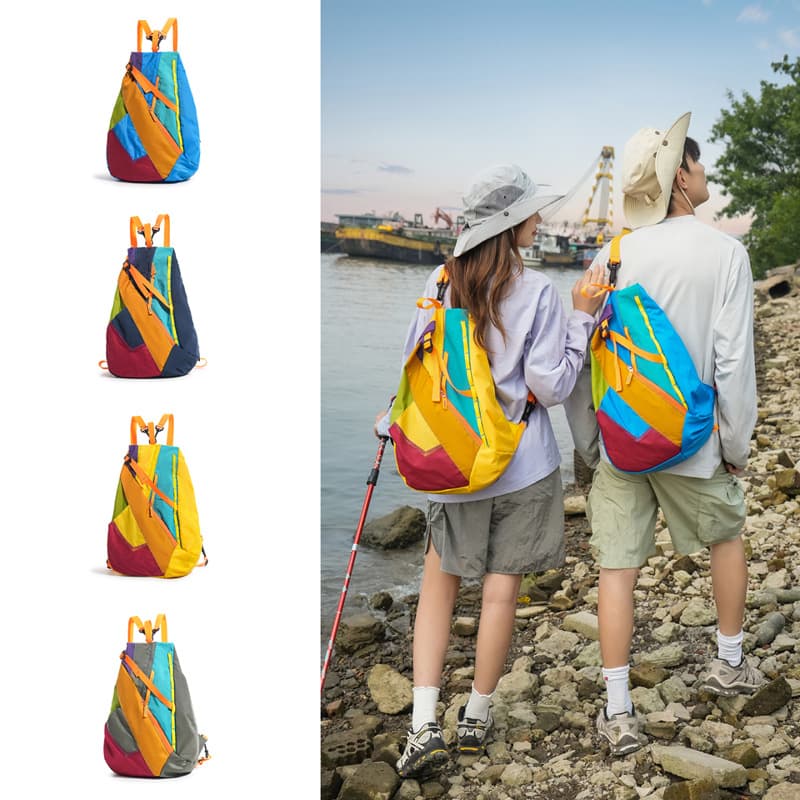 Color-Block Backpack for Men and Women, New Outdoor Hiking Climbing Sports Lightweight Daypack Casual Travel Crossbody Chest Bag