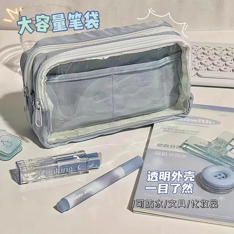 2026 new primary school student pain bag pencil bag niche non-colliding transparent small card candy four-layer large-capacity stationery box
